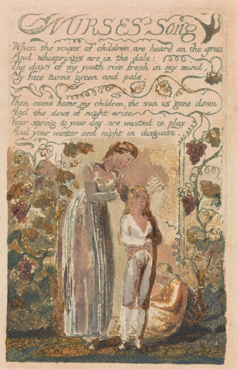Songs of Innocence and of Experience, Plate 37, "Nurses Song" (Bentley 38) av William Blake