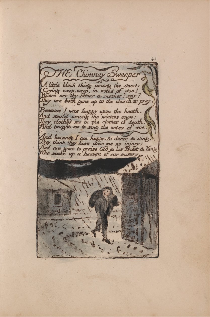 Songs of Innocence and of Experience, Plate 41, The Chimney Sweeper (Bentley 37) av William Blake