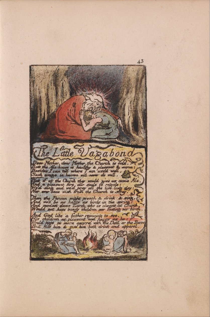 Songs of Innocence and of Experience, Plate 43, The Little Vagabond, (Bentley 45) av William Blake