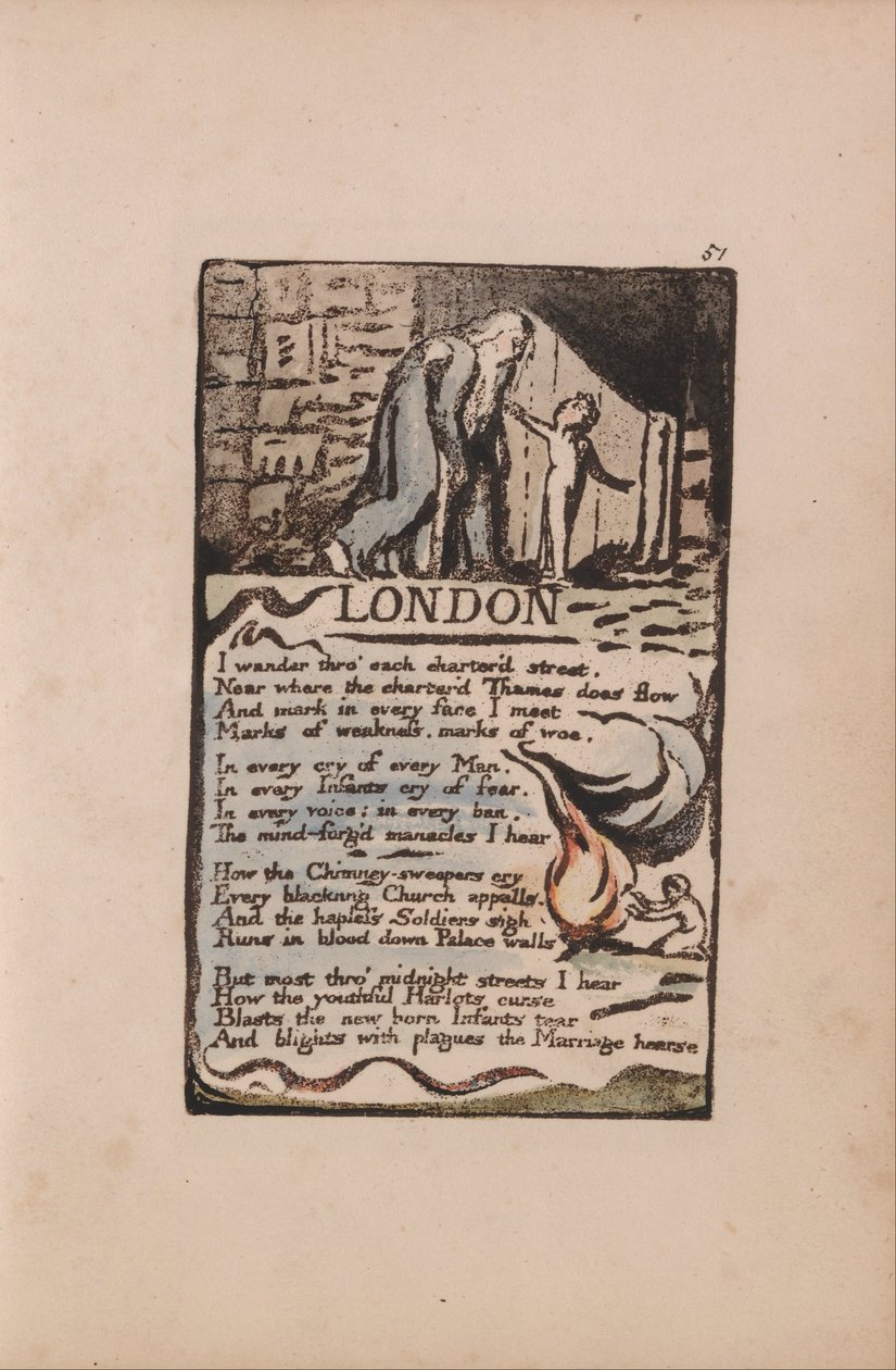 Songs of Innocence and of Experience, Plate 51, London (Bentley 46) av William Blake