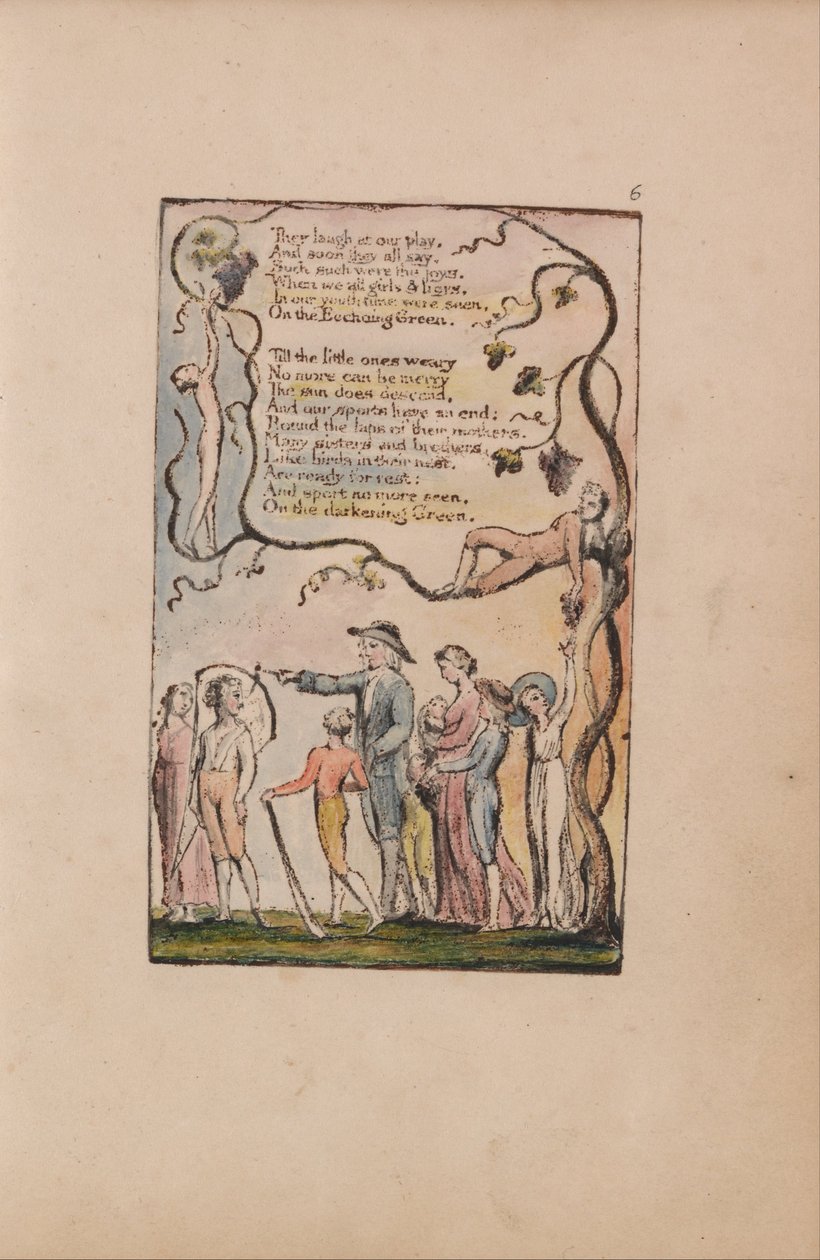 Songs of Innocence and of Experience, Plate 6, The Ecchoing Green (Bentley 7) av William Blake