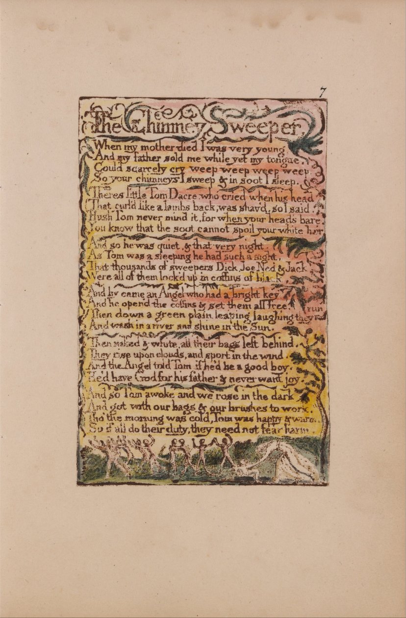 Songs of Innocence and of Experience, Plate 7, The Chimney Sweeper (Bentley 12) av William Blake