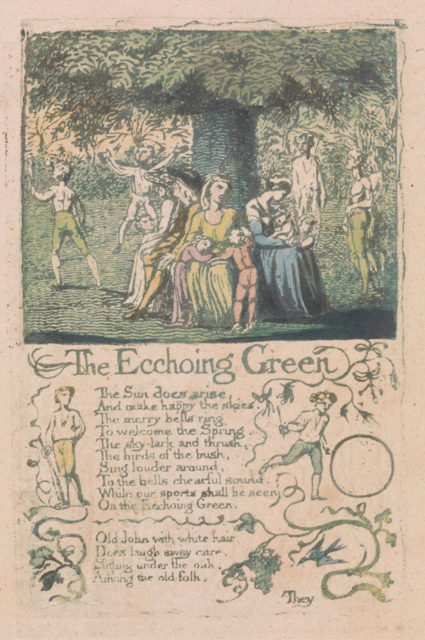 Songs of Innocence and of Experience, plate 8, "The Ecchoing Green" (Bentley 6) av William Blake