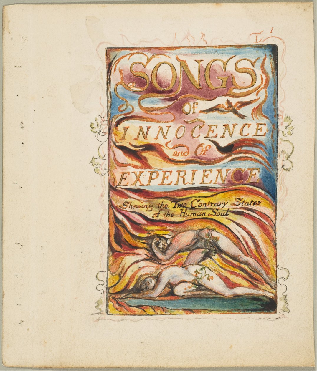 Lieder der Unschuld und der Erfahrung, die zwei gegensätzlichen Zustände der menschlichen Seele: Kombinierte Titelseite av William Blake