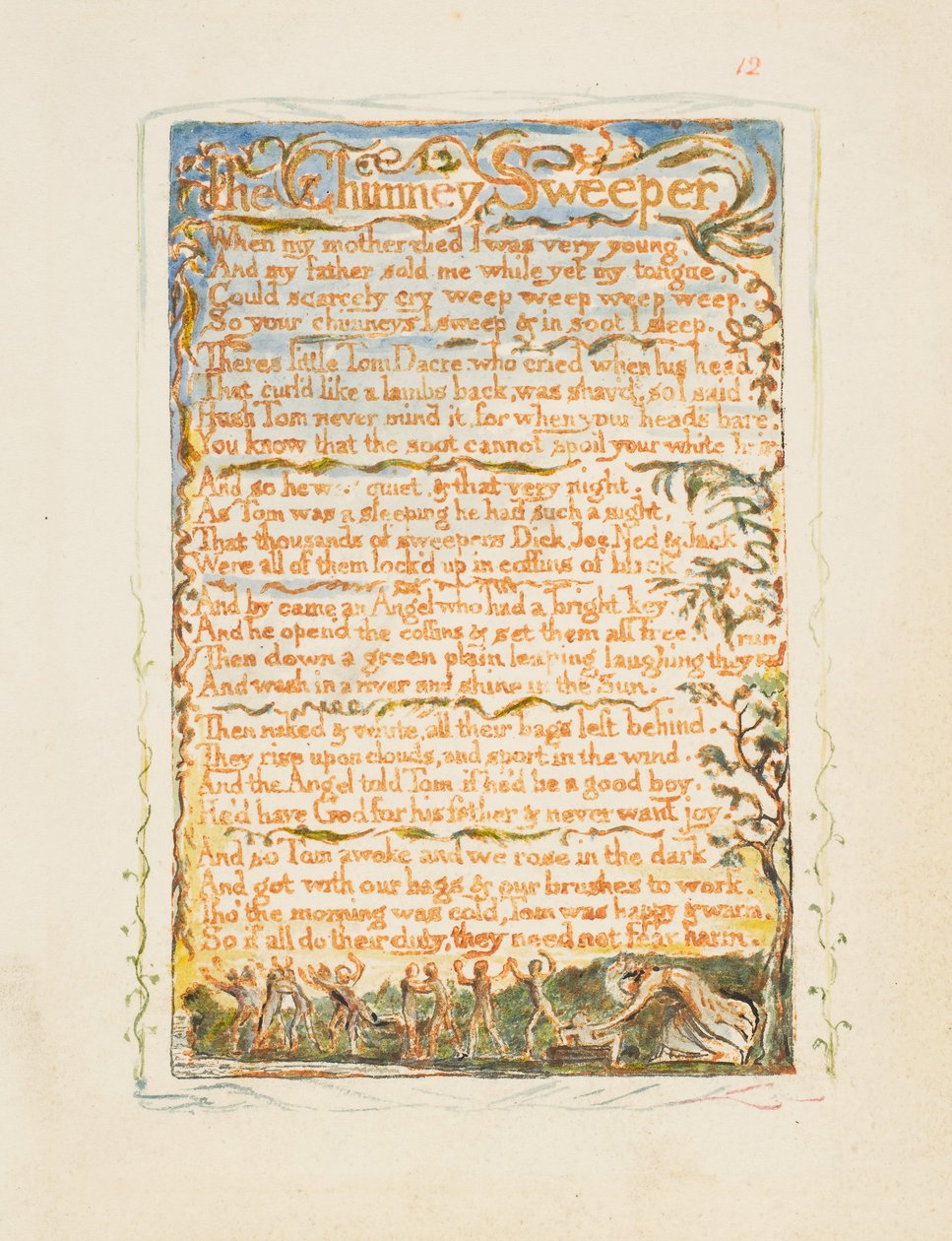 Sanger om uskyld og om erfaring: Skorsteinsfeieren, ca. 1825. av William Blake