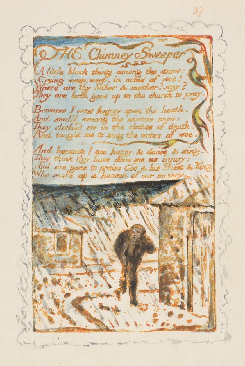 Sanger om uskyld og om erfaring: Skorsteinsfeieren, ca. 1825. av William Blake