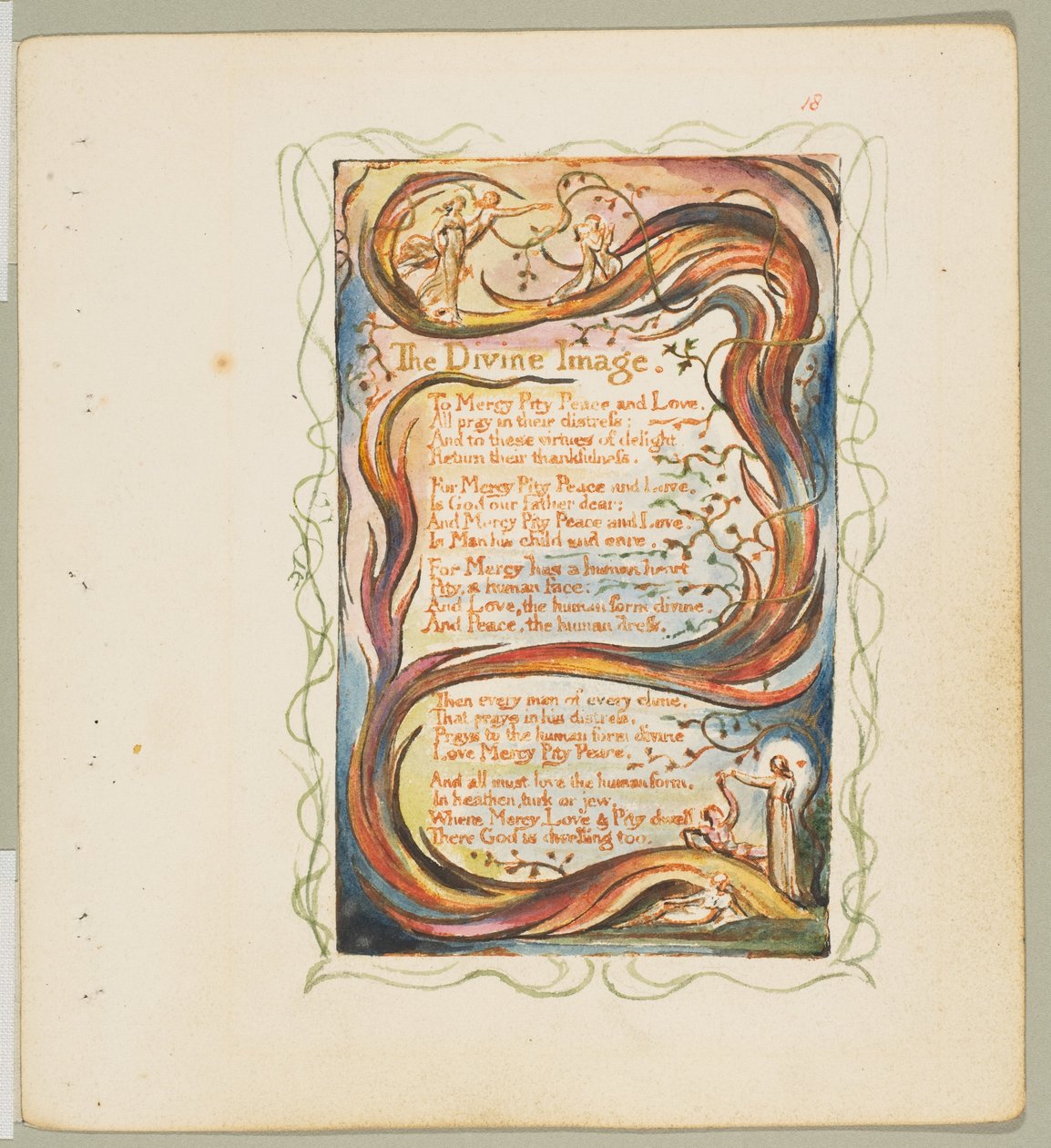 Sanger om uskyld og om erfaring: The Divine Image, ca. 1825. av William Blake