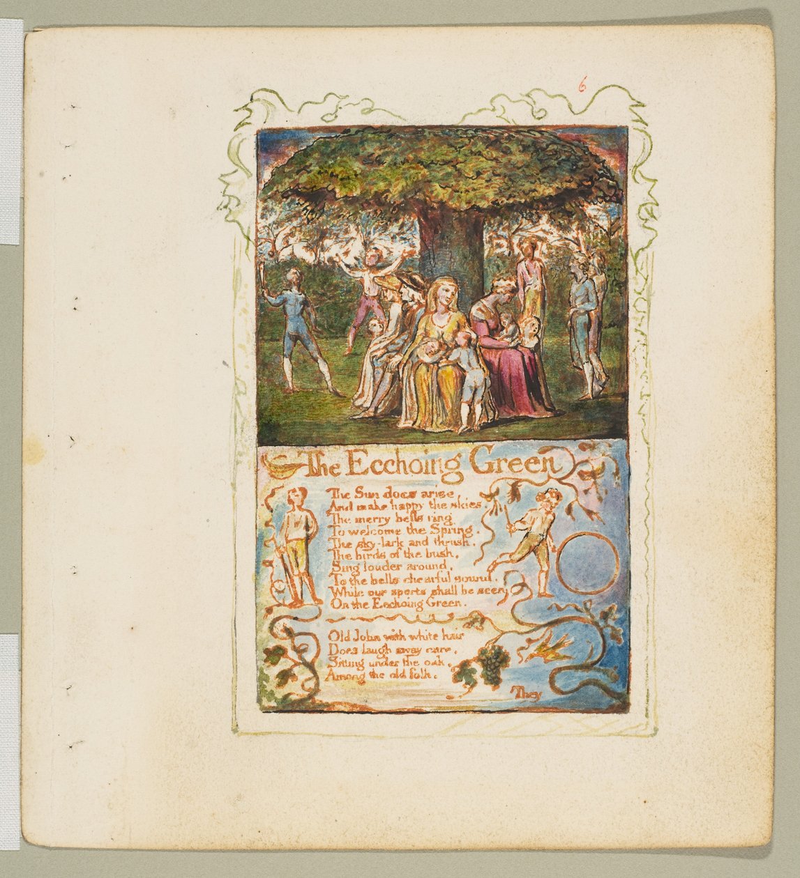 Songs of Innocence and of Experience: The Echoing Green, ca. 1825. av William Blake