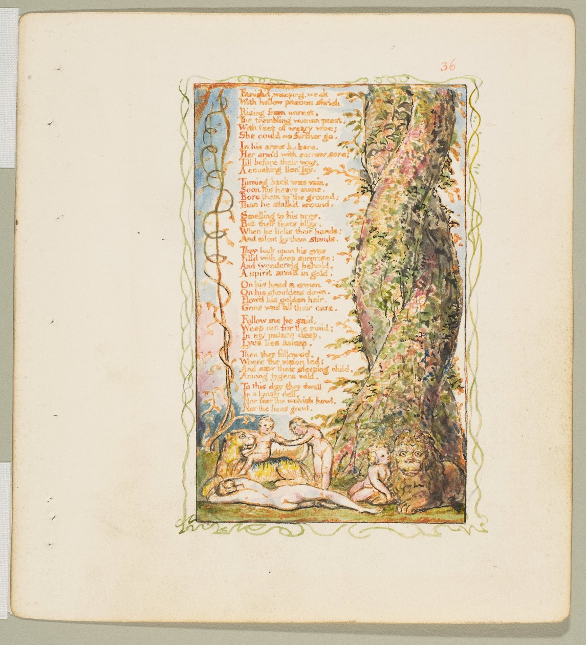 Songs of Innocence and of Experience: The Little Girl Found andre plate, ca. 1825. av William Blake
