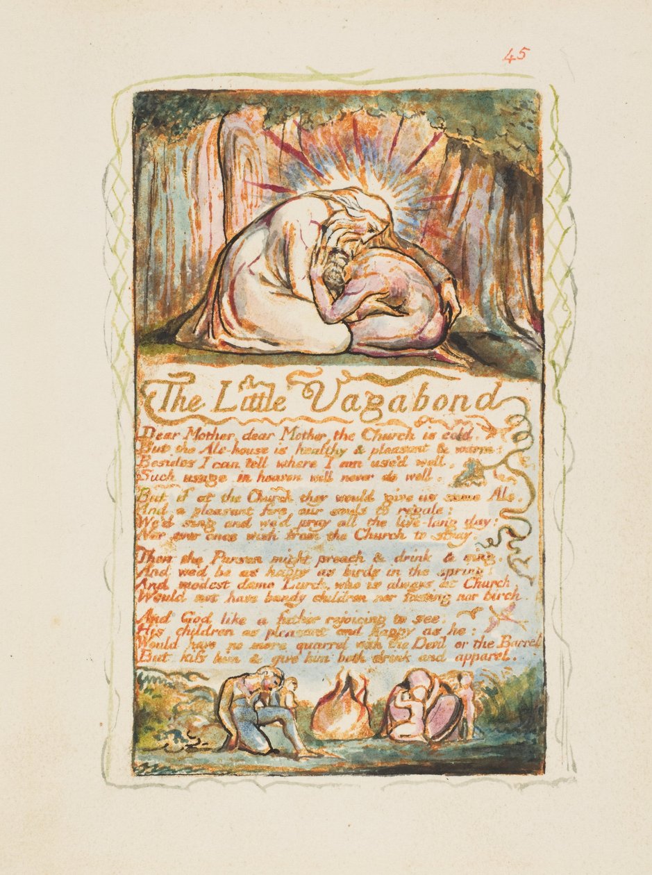 Sanger om uskyld og erfaring: Den lille vagabonden, ca. 1825. av William Blake