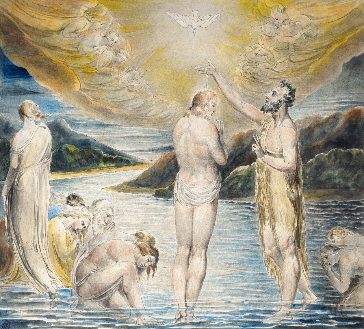 Kristi dåp, c1803 av William Blake