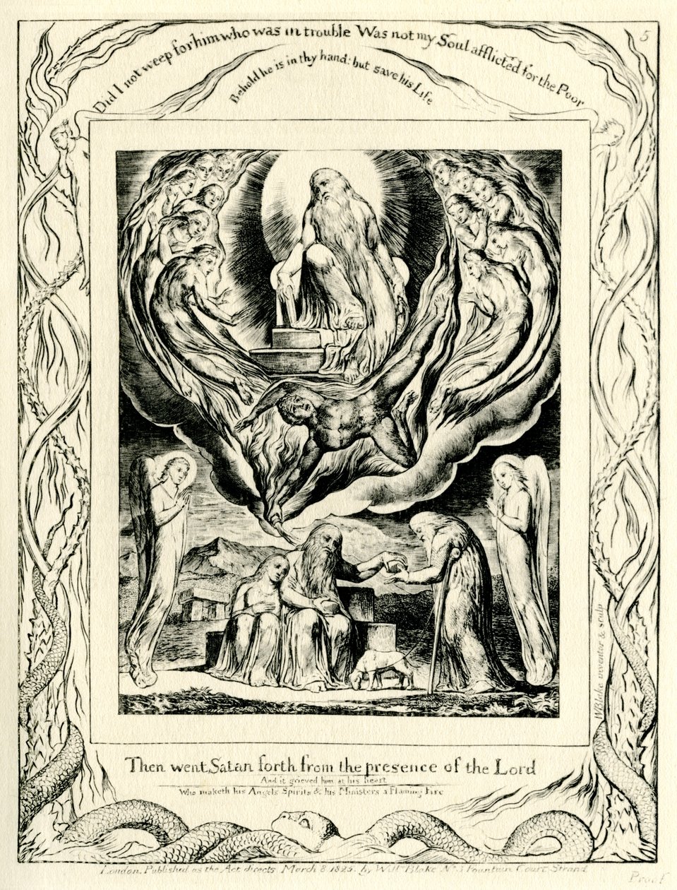The Book of Job2:7 illustrert av William Blake av William Blake