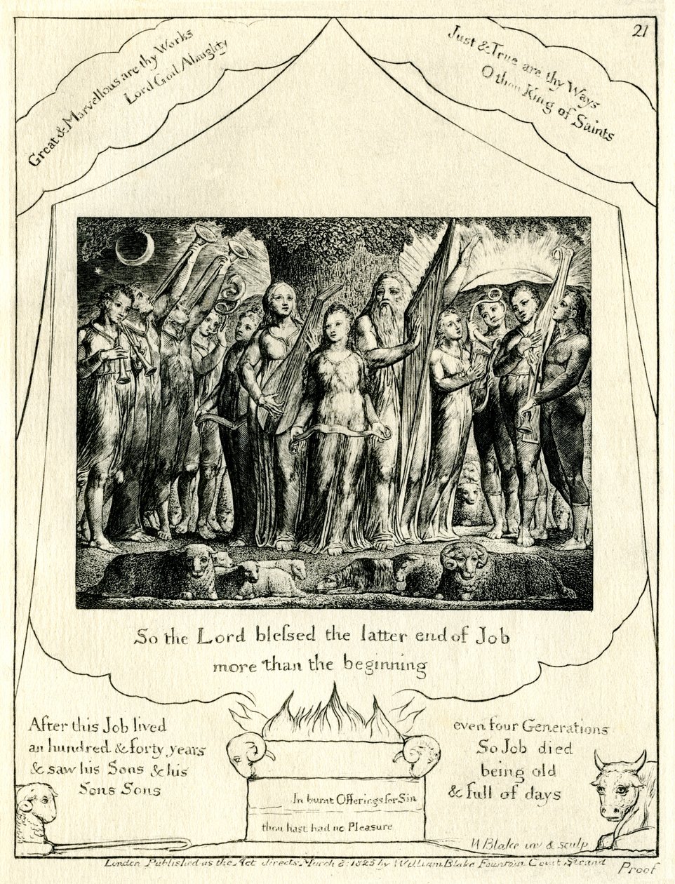 Jobs bok 42:12 illustrert av William Blake av William Blake