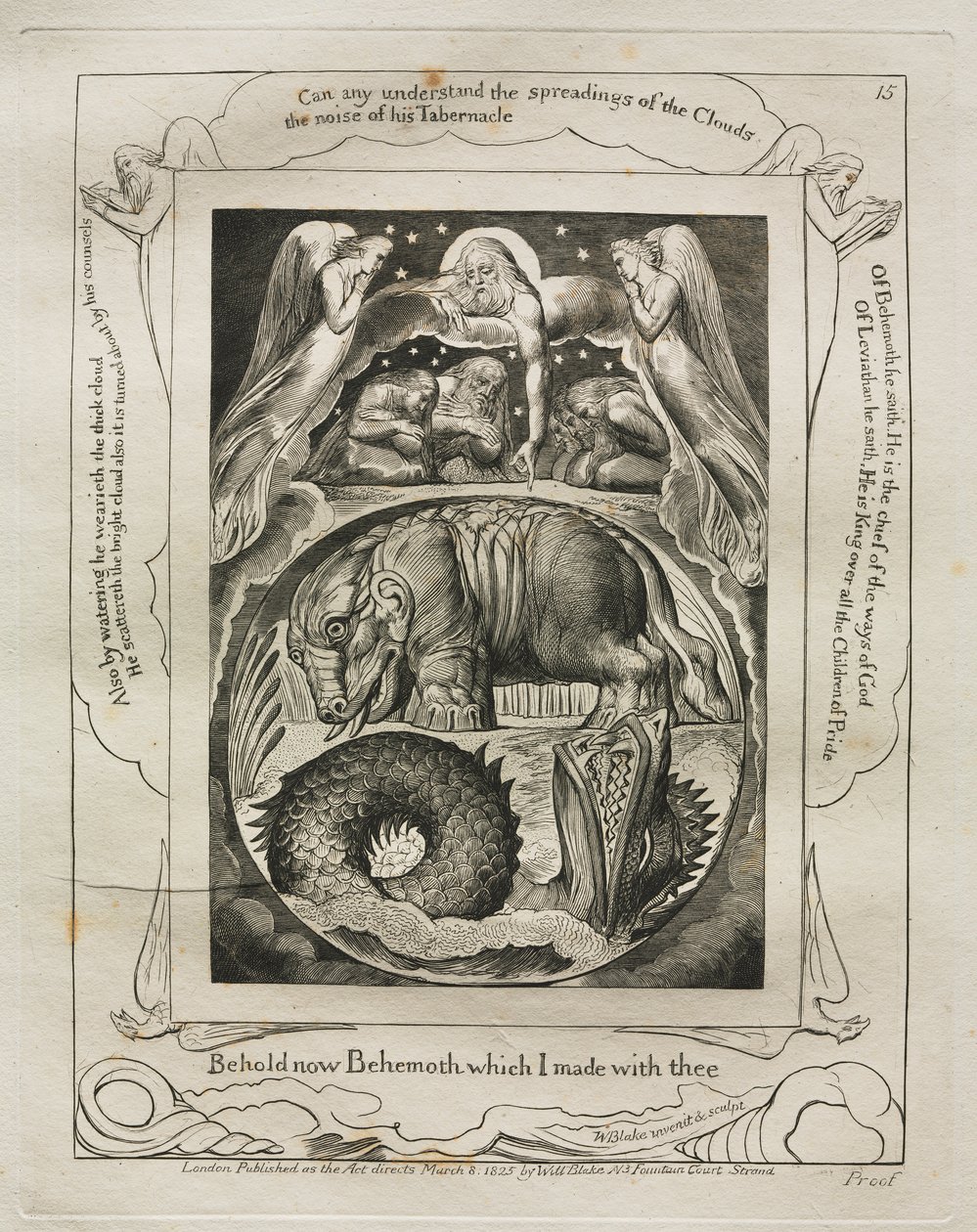 Jobs bok: Pl. 15, Se nå Behemoth som jeg laget med deg av William Blake