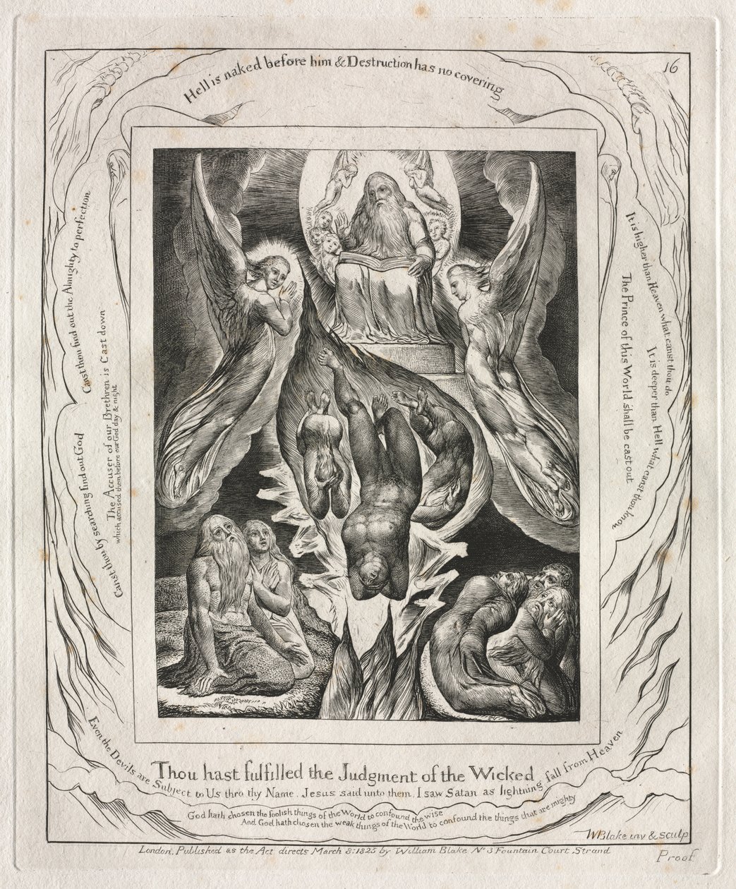 Jobs bok: Pl. 16, Du har fullbyrdet den ugudeliges dom av William Blake