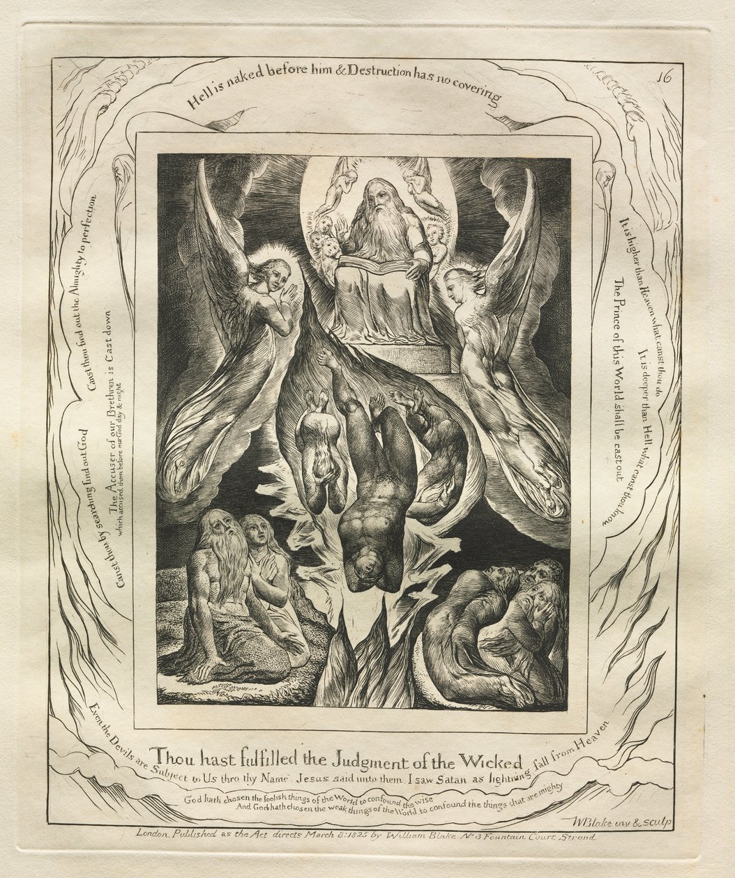 Jobs bok: Pl. 16, Du har fullbyrdet den ugudeliges dom av William Blake