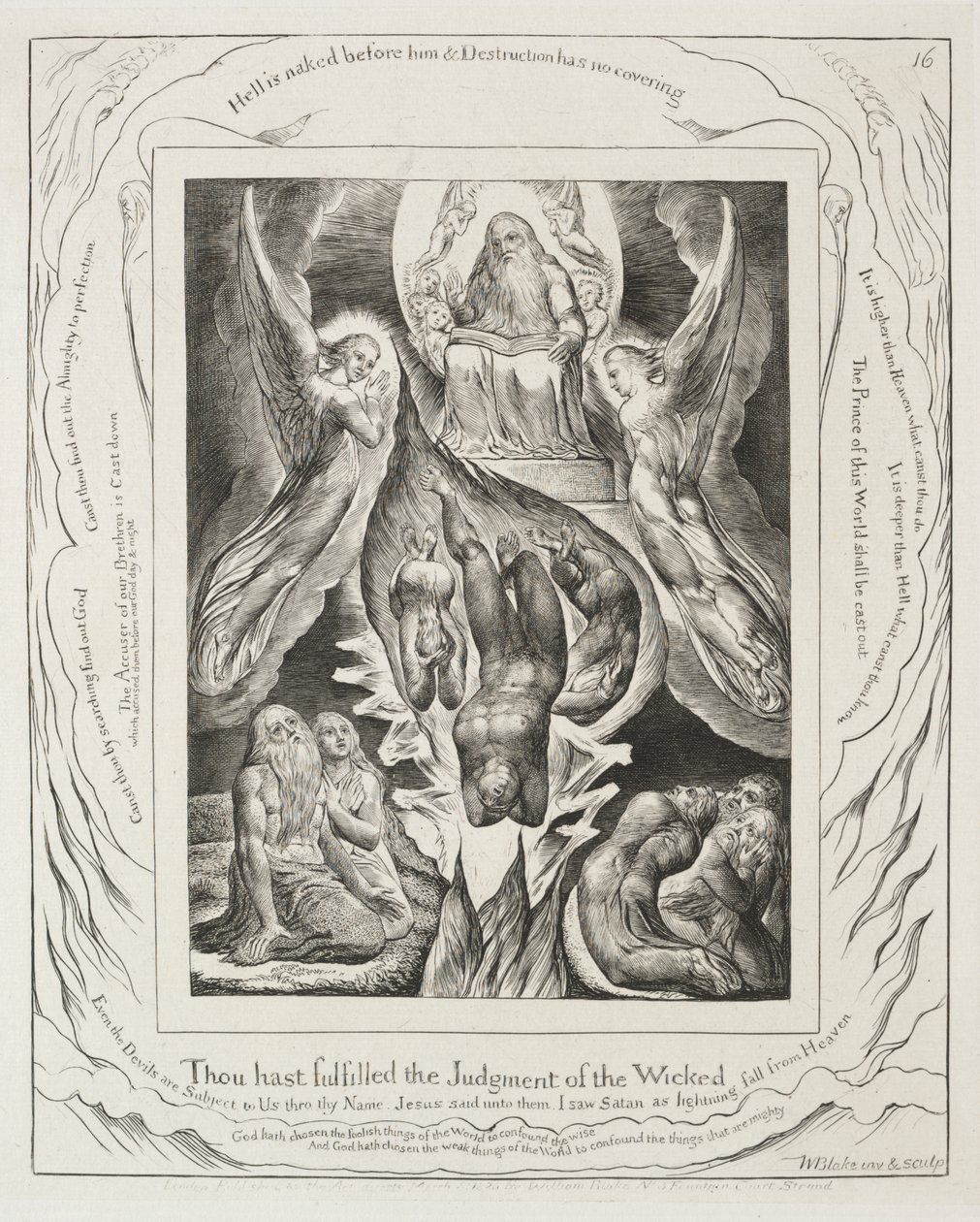 Jobs bok: Pl. 16, Du har fullbyrdet den ugudeliges dom av William Blake