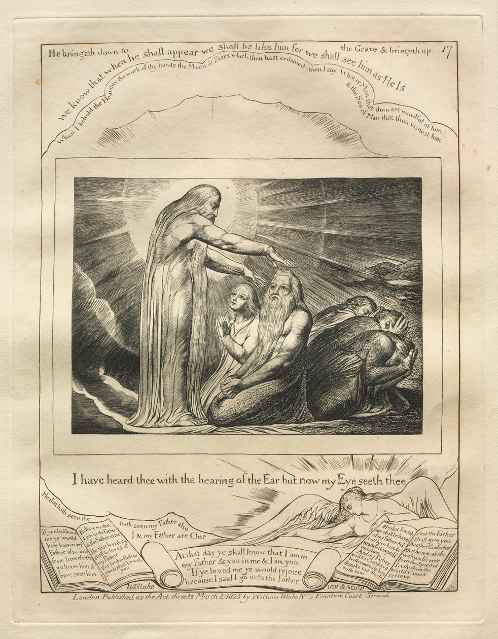 Jobs bok: Pl. 17, jeg har hørt deg med ørets hørsel, men nå ser mitt øye deg av William Blake