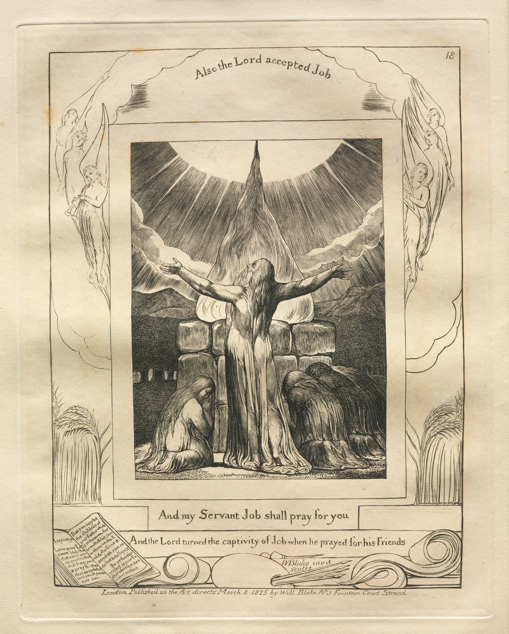 Jobs bok: Pl. 18, Og min tjener Job skal be for deg av William Blake