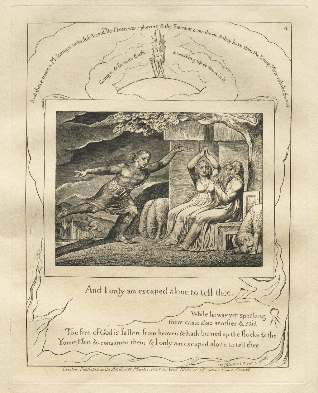 Jobs bok: Pl. 4, Og jeg er bare rømt alene for å fortelle deg det av William Blake