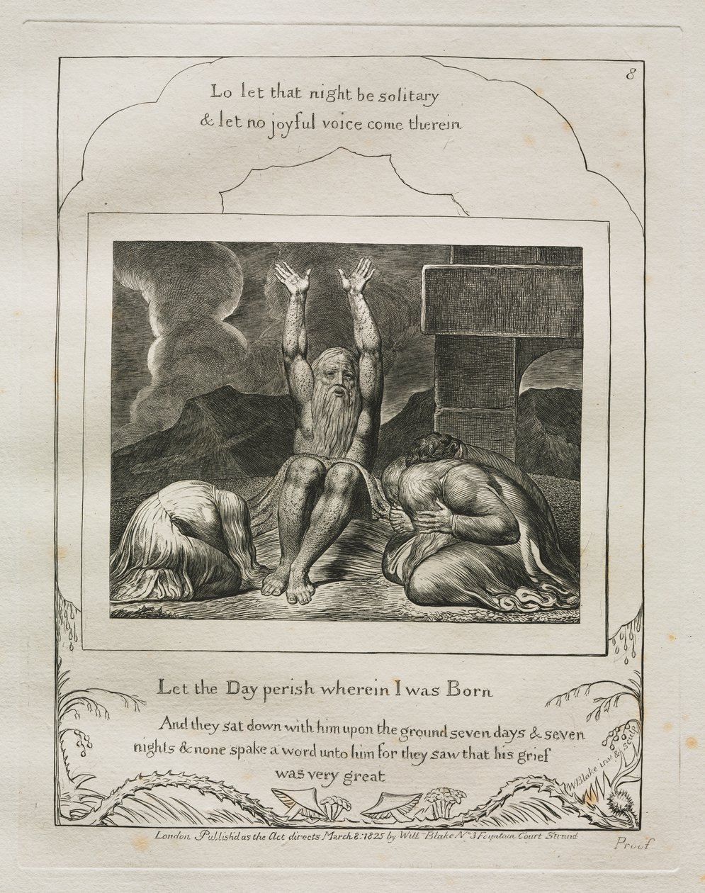 Jobs bok: Pl. 8, La dagen forgå hvor jeg ble født av William Blake