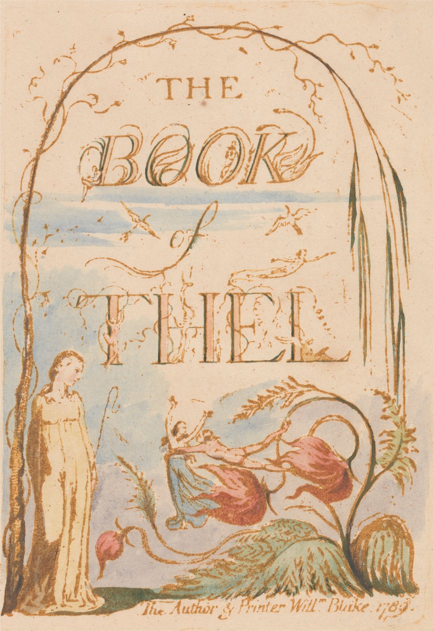 The Book of Thel, Plate 2, Tittelside av William Blake