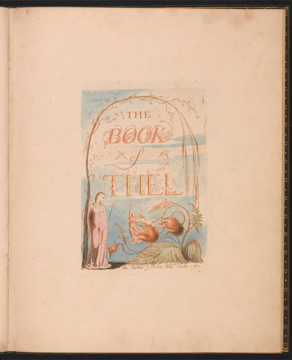 The Book of Thel, plate 2, tittelside av William Blake