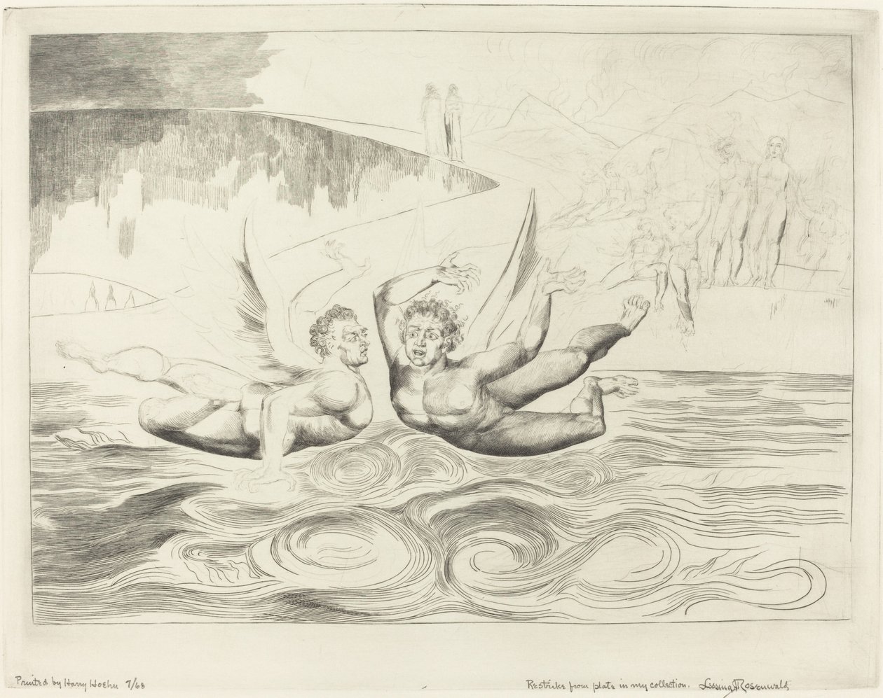 Sirkelen til de korrupte embetsmennene, Djevlene som ødelegger hverandre, 1827. av William Blake