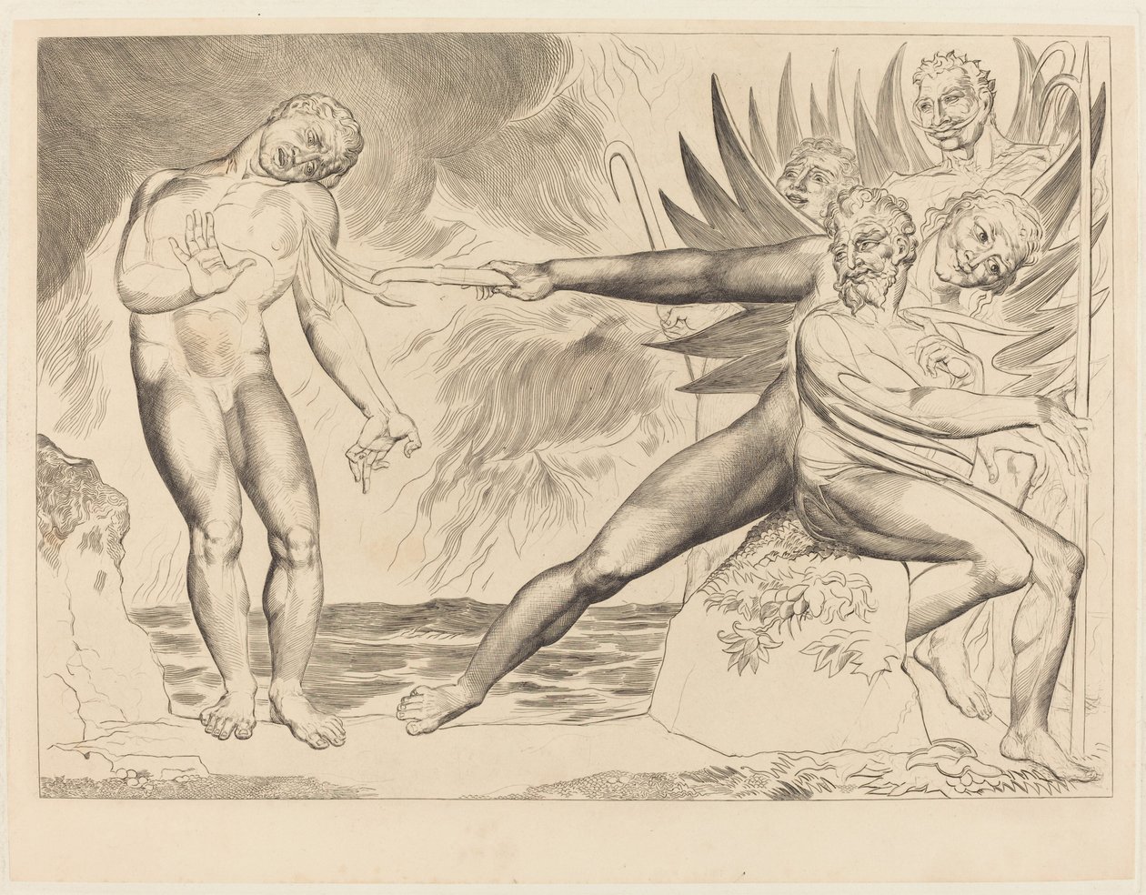 Kretsen av de korrupte tjenestemenn; the Devils Tormenting Ciampolo av William Blake