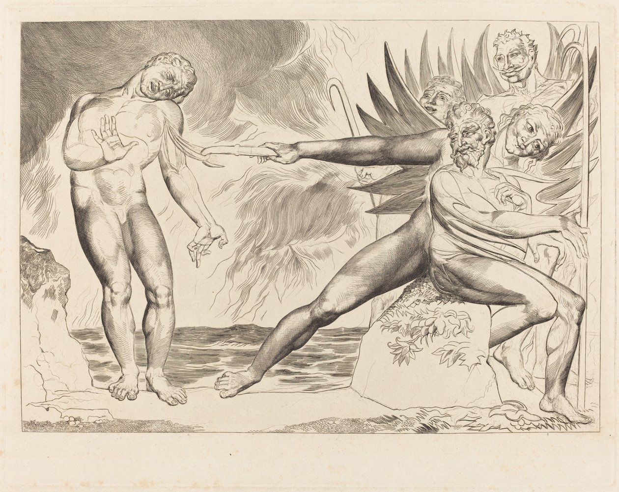 Kretsen av de korrupte tjenestemenn; the Devils Tormenting Ciampolo av William Blake