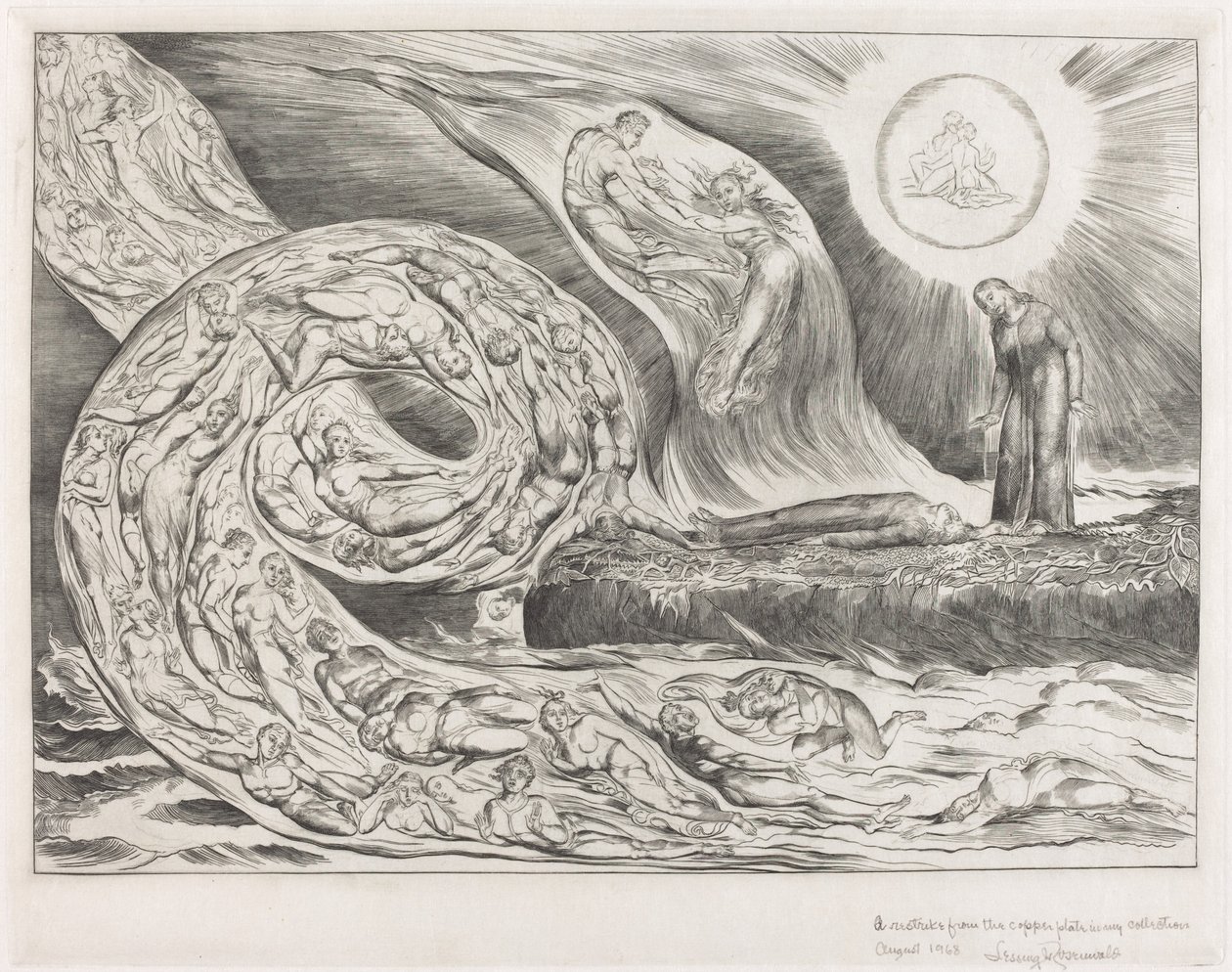 The Circle of the Lustful: Paolo og Francesca av William Blake