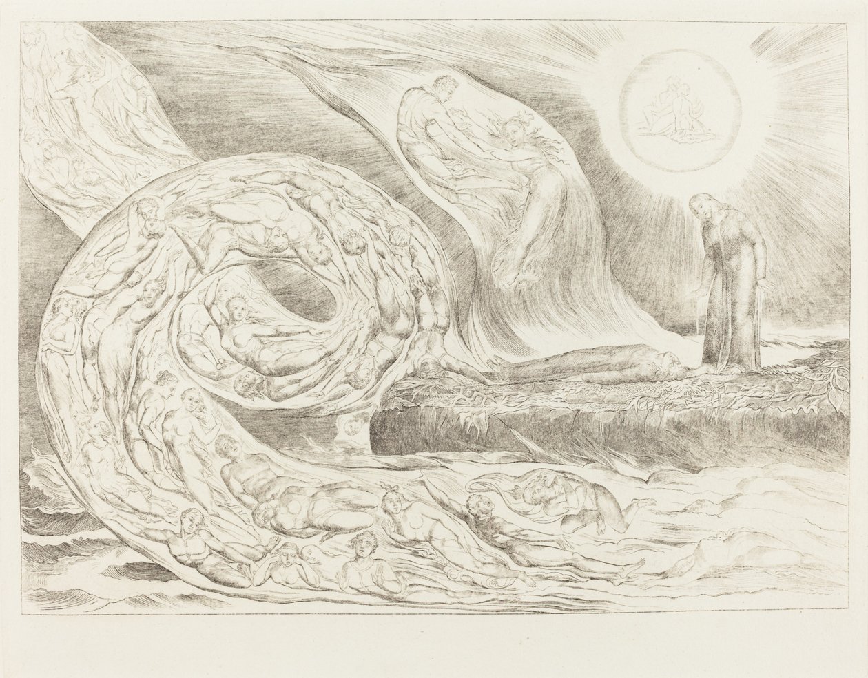 The Circle of the Lustful: Paolo og Francesca av William Blake