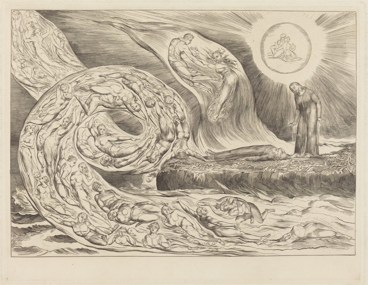 De lystnes krets: Paolo og Francesca av William Blake