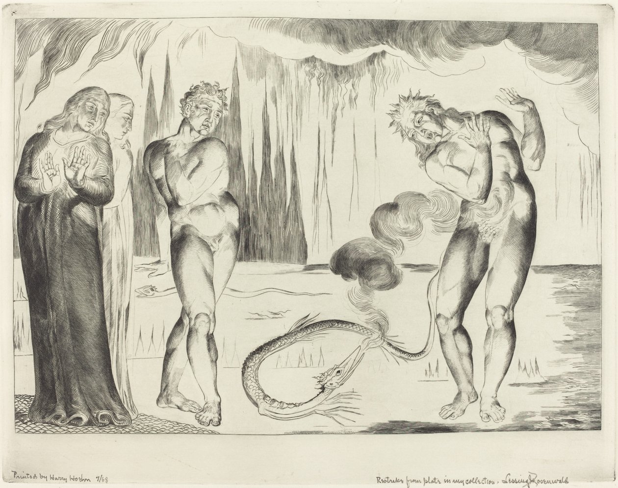 Tyvenes sirkel; Buoso Donati angrepet av slangen av William Blake
