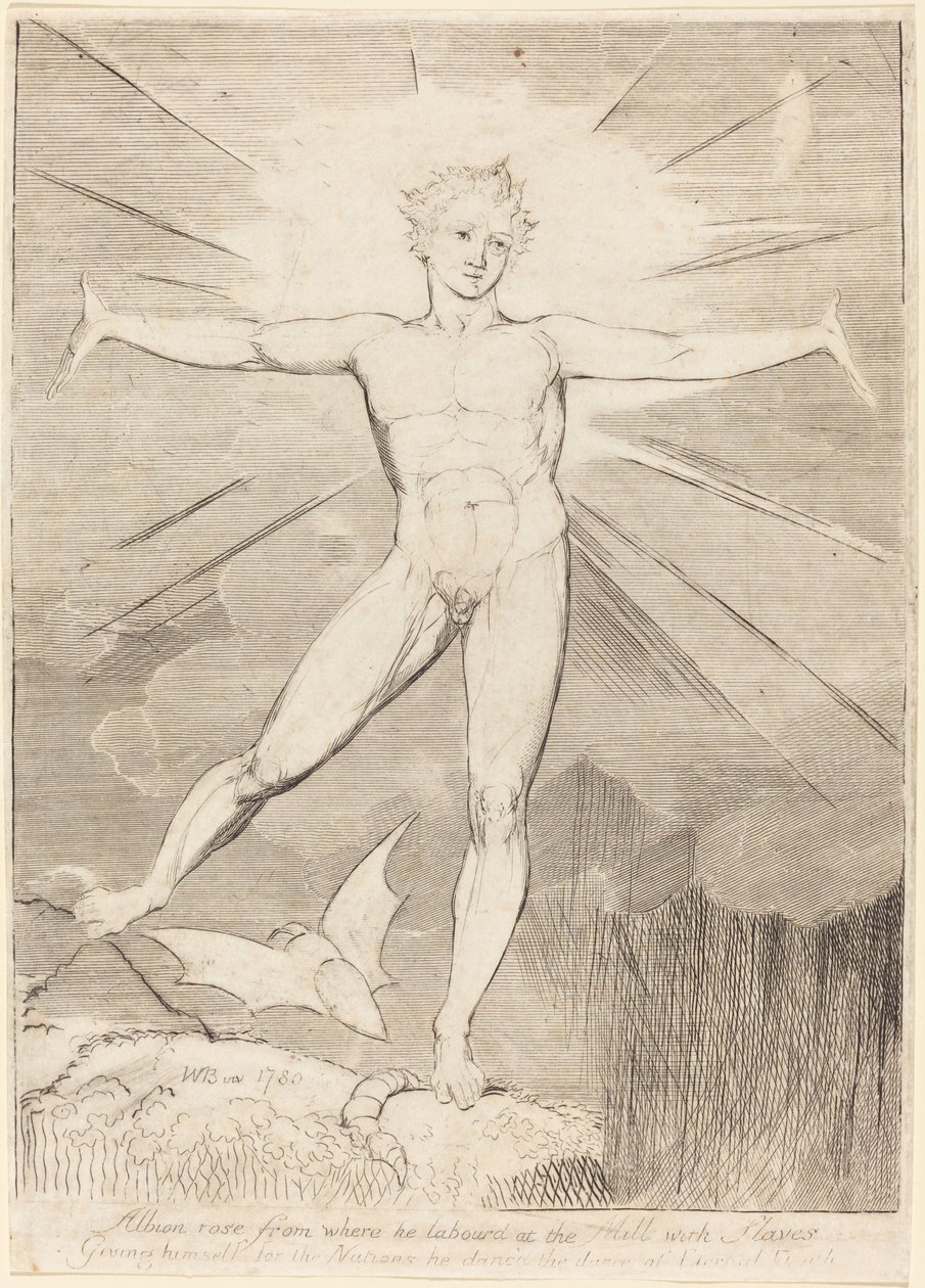 The Dance of Albion Glad Day, ca. 18031810. av William Blake