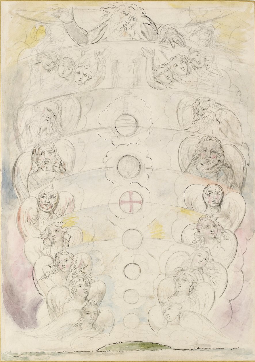 Guddommen, som de ni sfærer kommer fra, 1825-1827 av William Blake