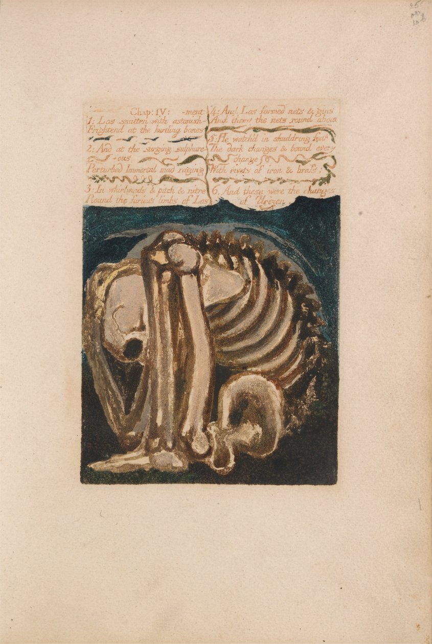 The First Book of Urizen, Plate 12, Los Smitten with Astonishment .... (Bentley 8) av William Blake