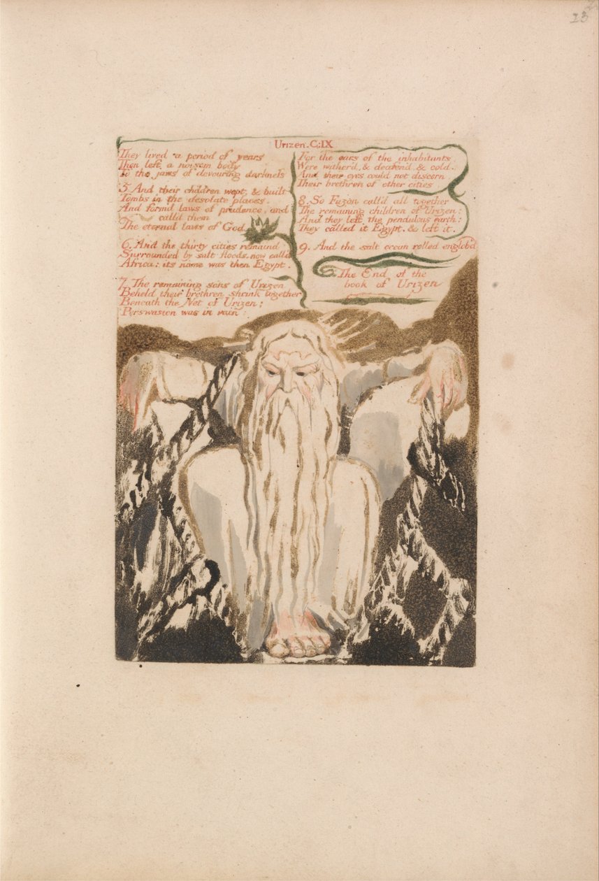 Den første boken til Urizen, plate 27, de levde i en periode på år. . . . (Bentley 28) av William Blake
