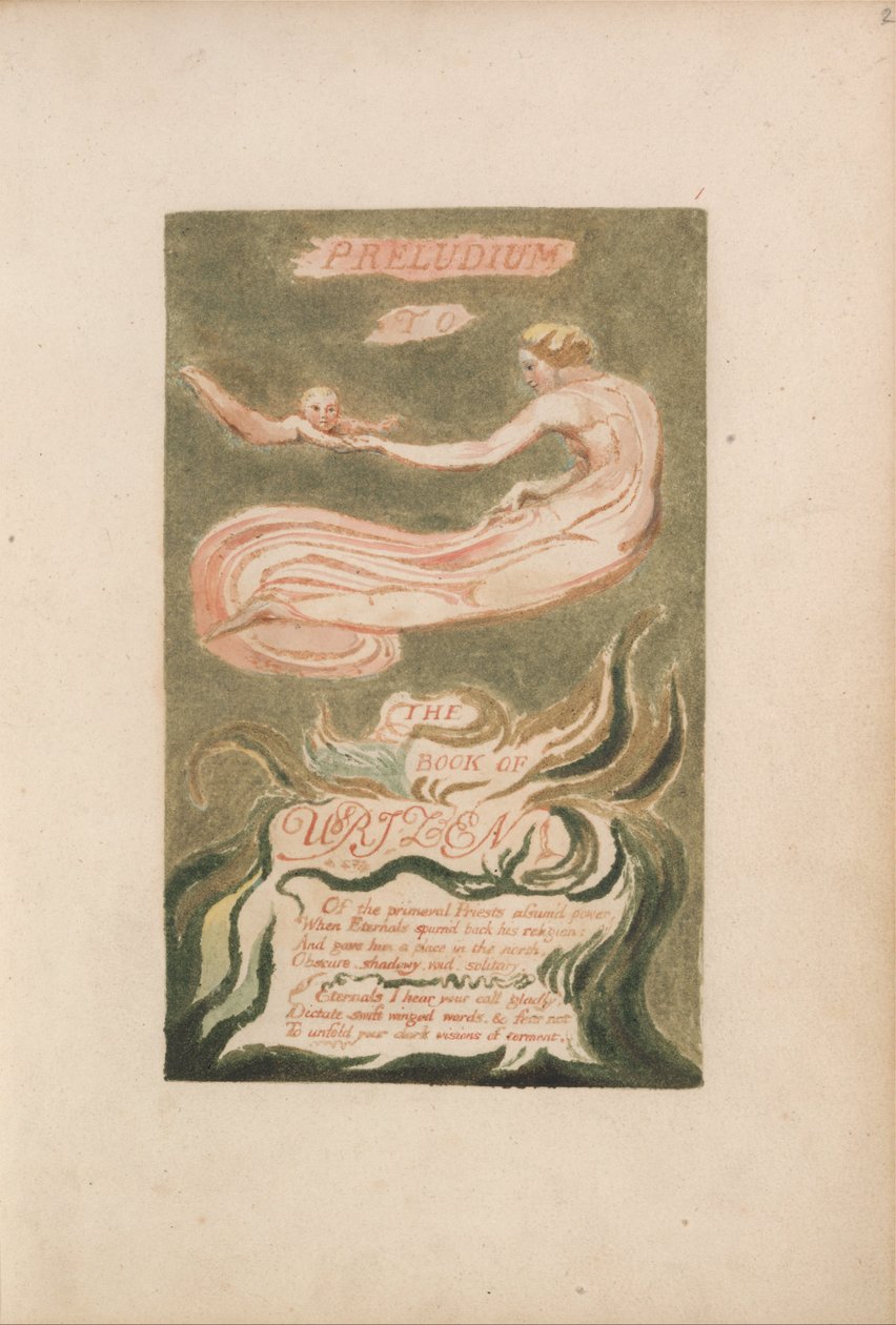 The First Book of Urizen, Plate 2, Preludium to the Book of Urizen (Bentley 2) av William Blake