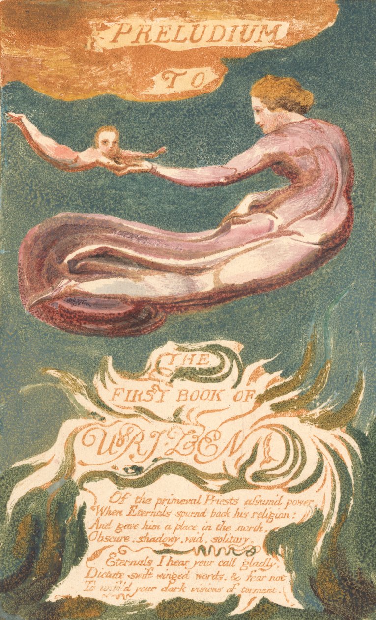 The First Book of Urizen, plate 2, "Preludium to the Book of Urizen" (Bentley 2a) av William Blake