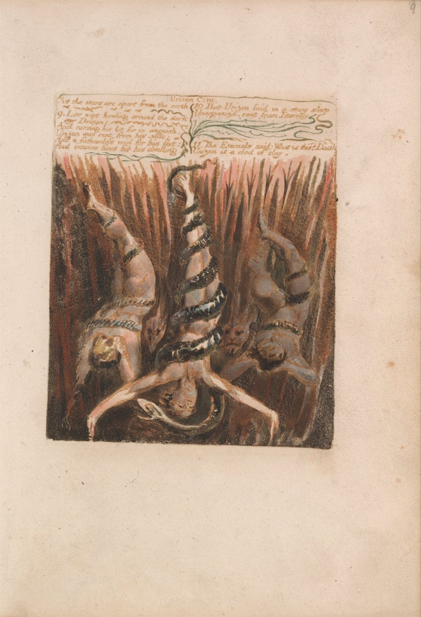 Den første boken til Urizen, Plate 9, Som stjernene er bortsett fra jorden... (Bentley 6) av William Blake