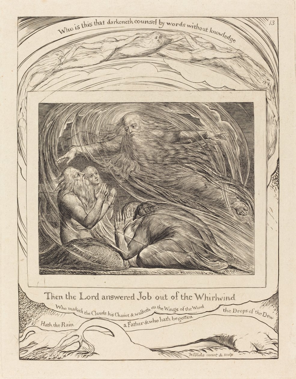 Herren svarer Job ut av virvelvinden av William Blake