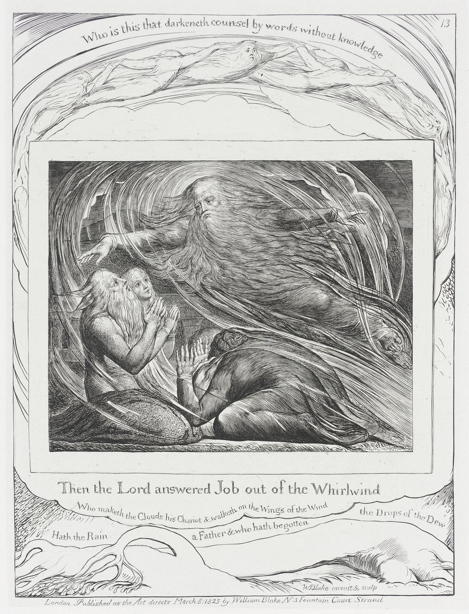 Herren svarer Job ut av stormvinden av William Blake