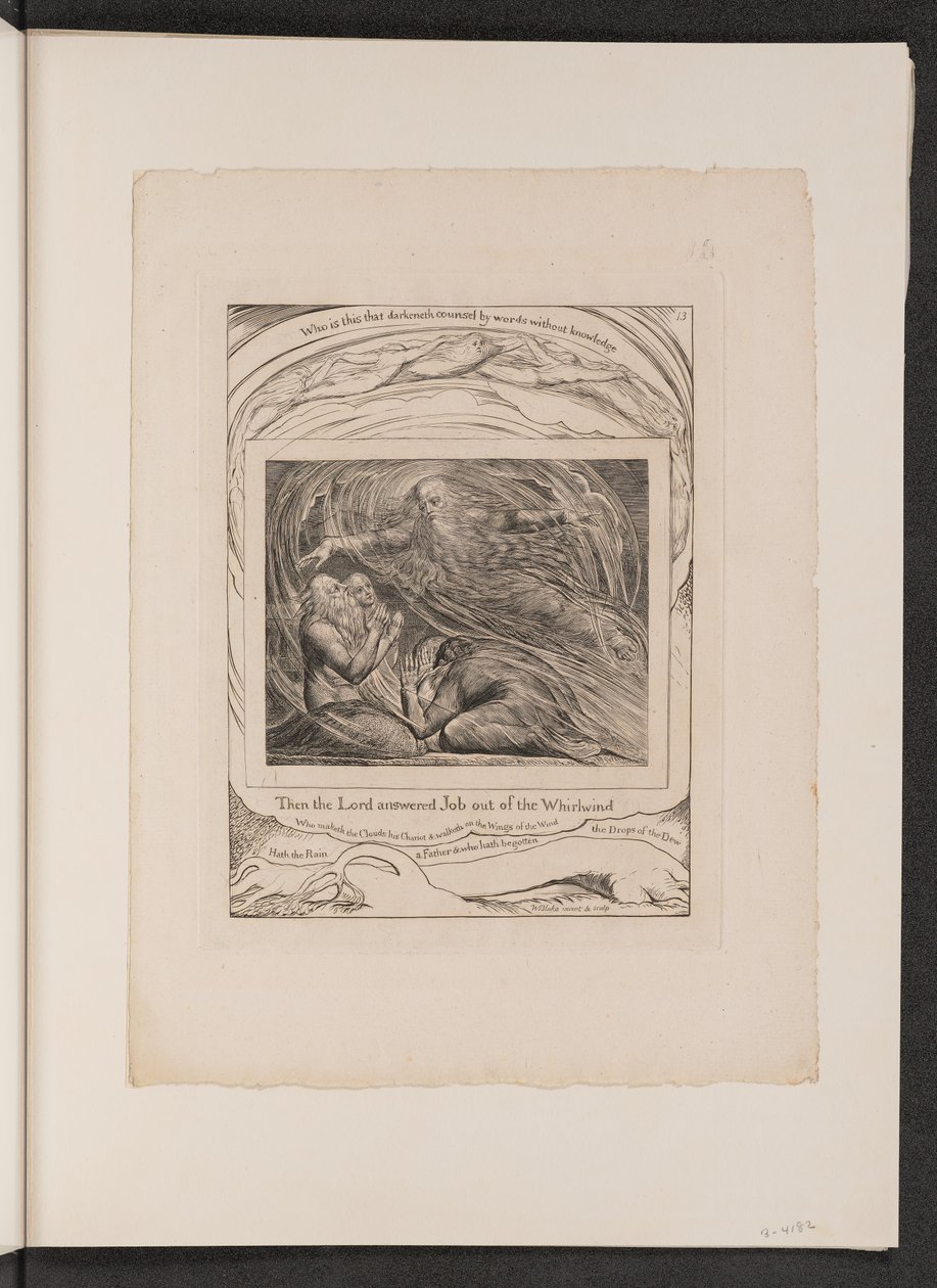 Herren svarer jobb ut av virvelvinden, 1825. av William Blake