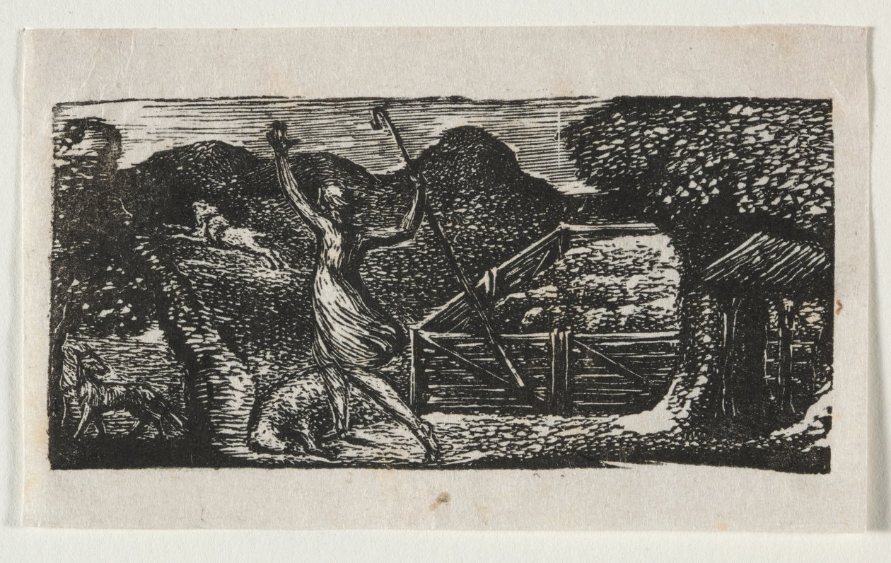 The Pastorals of Virgil, Eclogue I: The Shepherd Chases away a Wolf av William Blake