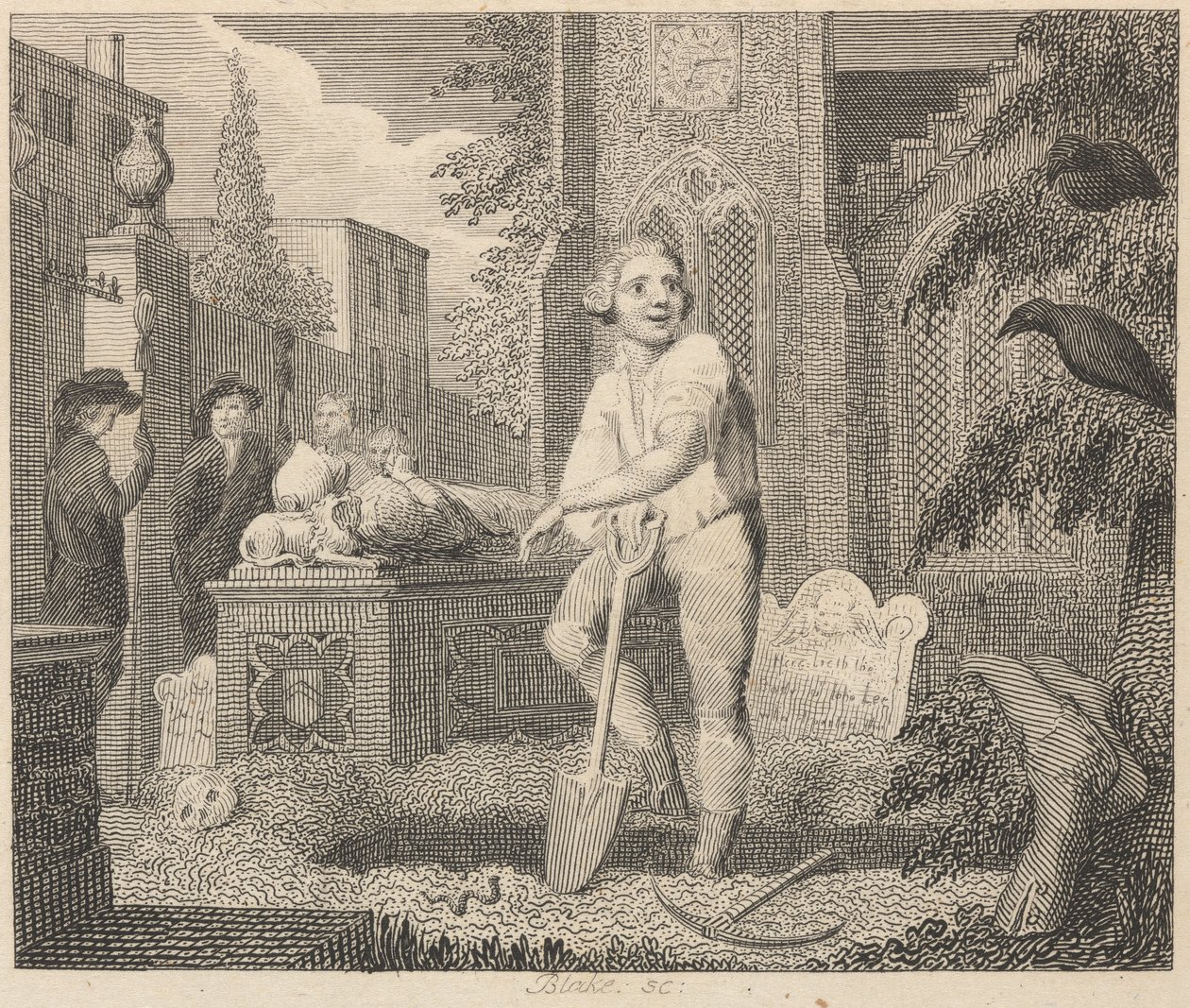 Ravnene, Sextonen og Jordormen av William Blake