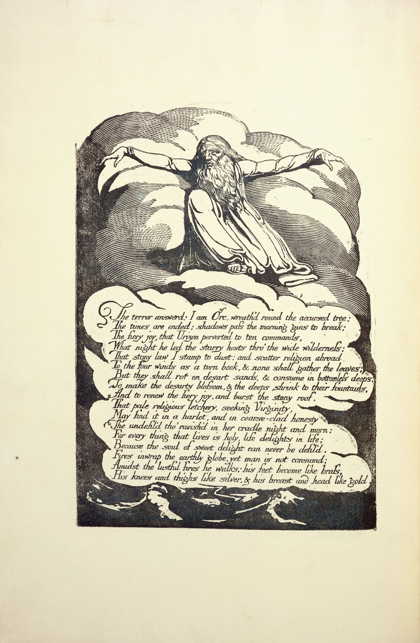 Terroren besvart, midten av 1790-tallet av William Blake
