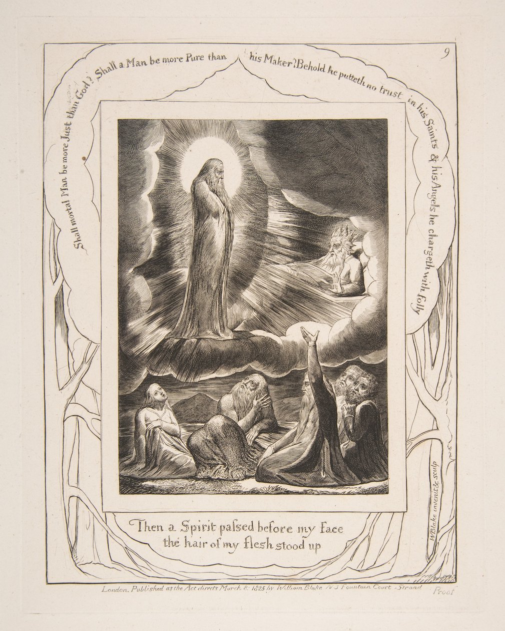 The Vision of Eliphaz, fra illustrasjoner av Jobs bok, 1825-26. av William Blake