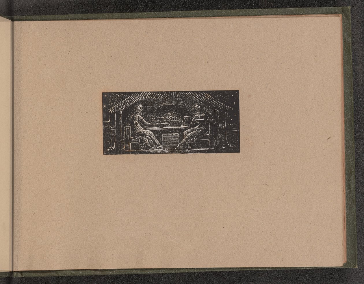 Thenot og Colinet spiser kveldsmåltidet sitt, 1821. av William Blake