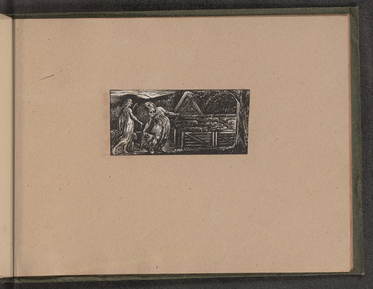 Thenot og Colinet leder flokkene sine sammen, 1821. av William Blake